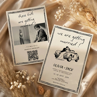 Invitation Kids Are Getting Married Photo QR Code Wedding