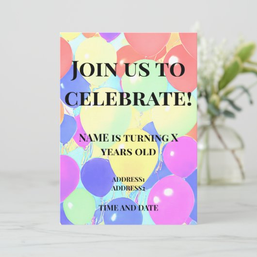 Invitation kids birthday (Debout devant)