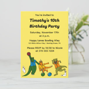 Invitation Kids Bowling Alley fête d'anniversaire
