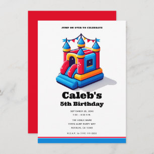 Invitation Kids Castle Party Bounce House Anniversaire Jump P