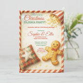 Invitation Kids Christmas Pajama Party Holiday Sleepover (Debout devant)
