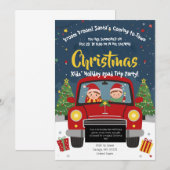 Invitation Kids Christmas Road Trip Car Holiday Party Card (Devant / Derrière)