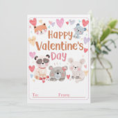 Invitation Kids Classroom Valentine Cards | Cute Cartoons (Debout devant)