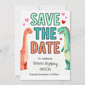 Invitation Kids Dino Birthday Party Save The Date (Devant)