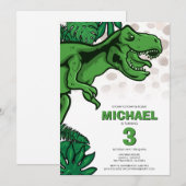 Invitation Kids Dino Themed Jurassic Dinosaur Birthday (Devant / Derrière)