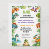 Invitation Kids Dinosaur Themed Birthday (Devant)