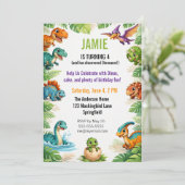 Invitation Kids Dinosaur Themed Birthday (Debout devant)