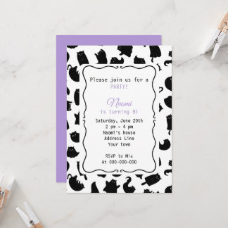 Invitation Kid's Gothic Cat Birthday Party