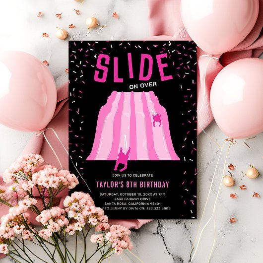 Invitation Kids Indoor Playground Pink Birthday Party