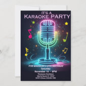 Invitation Kids Karaoke 10ÈME (modifiable) fête d'anniversair (Devant)