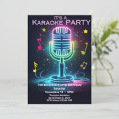 Invitation Kids Karaoke 10ÈME (modifiable) fête d'anniversair (Debout devant)