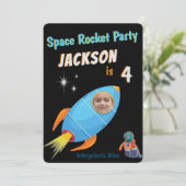 Invitation Kids Space Rocket Anniversaire (Debout devant)
