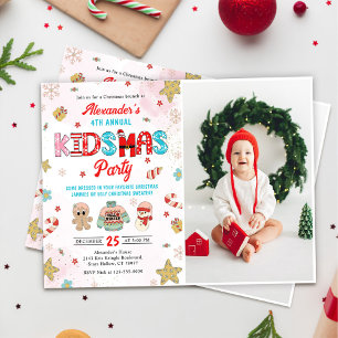 Invitation Kidsmas hiver Noël fête d'anniversaire Photo