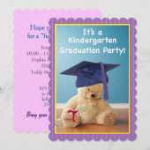 Invitation Kindergarten Graduation Party, Teddy Be (Devant / Derrière)