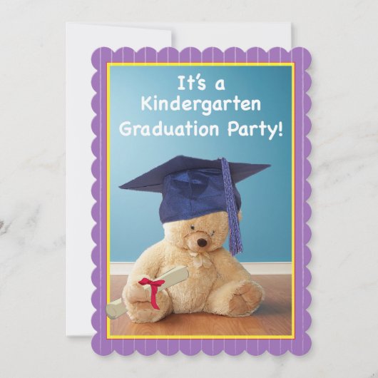 Invitation Kindergarten Graduation Party, Teddy Be (Devant)