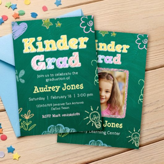 Invitation Kindergarten Preschool Graduation with Photo