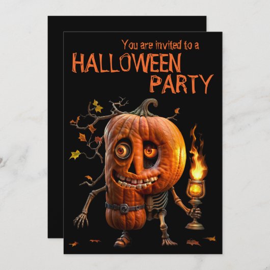 Invitation Kine de Halloween (Devant / Derrière)