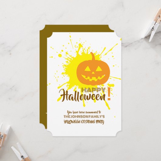 Invitation Kine de Halloween (Devant/Arrière en situation)