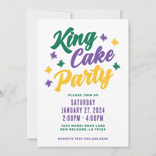 Invitation King Cake Party (Devant)