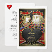 Invitation King et Queen Black, Red & Gold Vegas (Devant / Derrière)