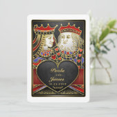 Invitation King et Queen Black, Red & Gold Vegas (Debout devant)
