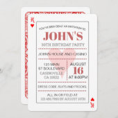 Invitation King of Hearts Casino Playing Cards (Devant / Derrière)