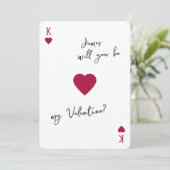 Invitation King of my Heart Valentines Card Be My Valentine (Debout devant)