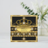 Invitation King Prince Queen Royal Gold Diamond Party (Debout devant)