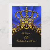 Invitation King Regal Queen Gold Royal Blue Anniversaire Part (Devant)