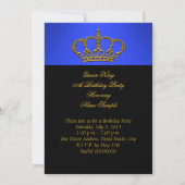 Invitation King Regal Queen Gold Royal Blue Anniversaire Part (Dos)