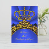 Invitation King Regal Queen Gold Royal Blue Anniversaire Part (Debout devant)