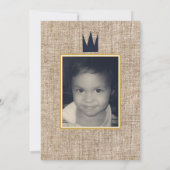 Invitation King Wild Thing Gold Crown Burlap Party Photo (Dos)