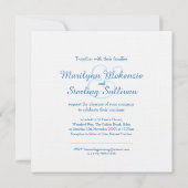 Invitation Kingfisher oiseau bleu et blanc carré mariage (Dos)