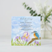 Invitation  Kingfisher Purple Irises Celebration of Life (Debout devant)