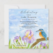 Invitation  Kingfisher Purple Irises Celebration of Life (Devant)
