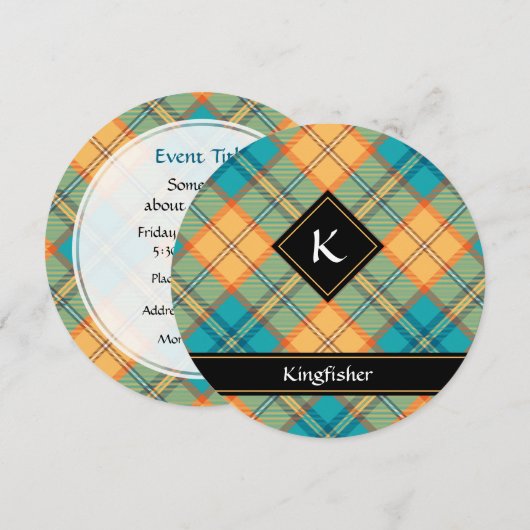 Invitation Kingfisher Tartan (Devant / Derrière)