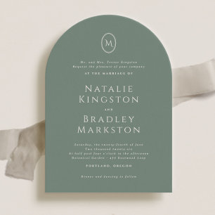 Invitation Kingston Elegant Monogram Typographie Mariage