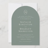 Invitation Kingston Elegant Monogram Typographie Mariage (Devant)