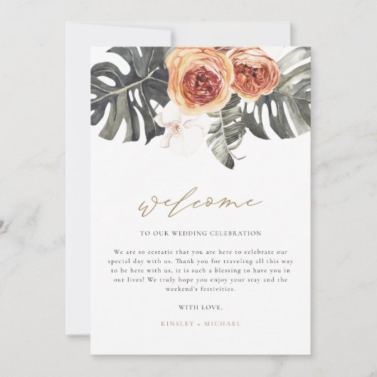Invitation KINSLEY Boho Terracotta Mariage tropical (Devant)
