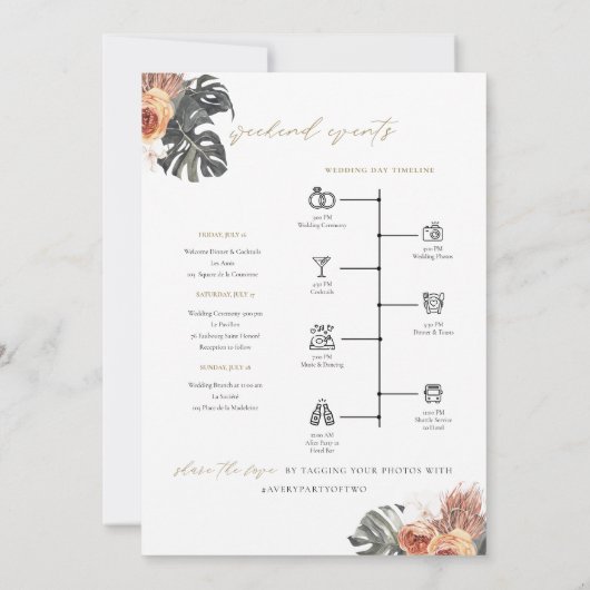 Invitation KINSLEY Boho Terracotta Mariage tropical (Dos)