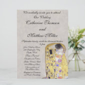 Invitation Kiss by Klimt Mariage White Gold Art Nouveau (Debout devant)