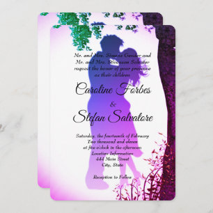 Invitation Kiss Of Couple In Love Valentine's Wedding Day Inv