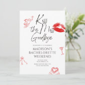 Invitation Kiss The Miss Goodbye Bachelorette (Debout devant)