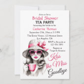 Invitation Kiss The Miss Goodbye Fête des mariées Tea Party (Devant)