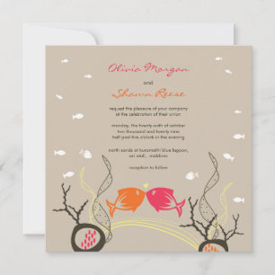 Invitation Kisser Poissons Corals Plage Whimsical mignon Mari
