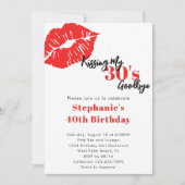 Invitation Kissing my 30s Goodbye Red & Black 40th Birthday (Devant)