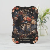Invitation Kissing Skeletons RSVP Mariage gothique (Debout devant)