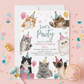 Invitation Kit d'anniversaire pour chaton Faisons la Fête Inv