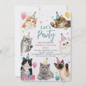 Invitation Kit d'anniversaire pour chaton Faisons la Fête Inv (Devant)
