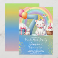 Kit de fête d'anniversaire arc-en-ciel pour chaton